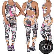 Macacão Estampado Legging Tam Unico Veste do 40 ao 42